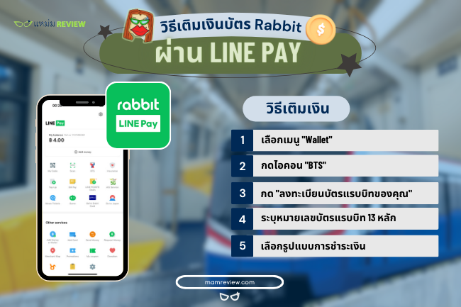 วิธีผูกบัตร Rabbit กับ LINE Pay